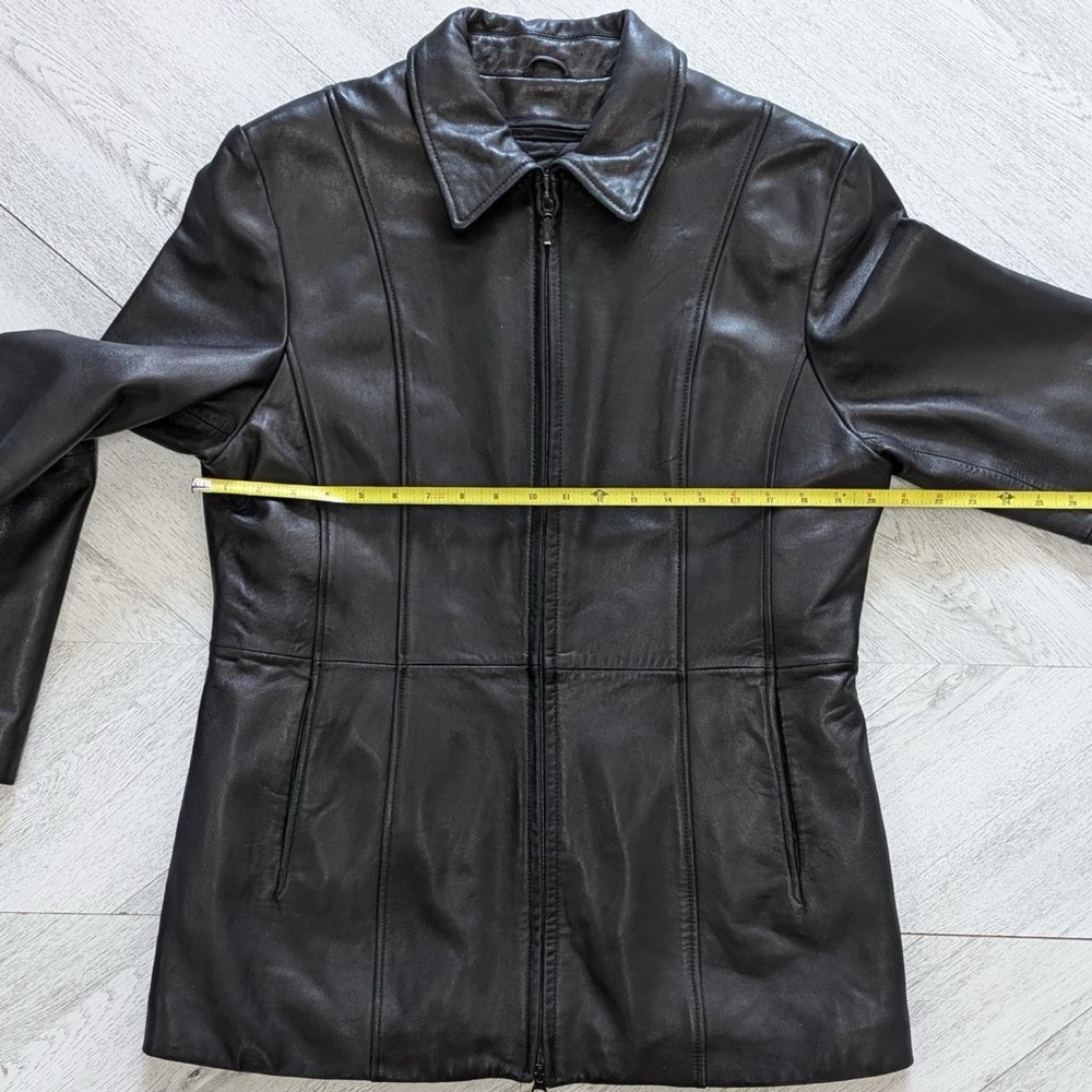 Black Danier Leather Jacket Size Large - Picture 6 of 8